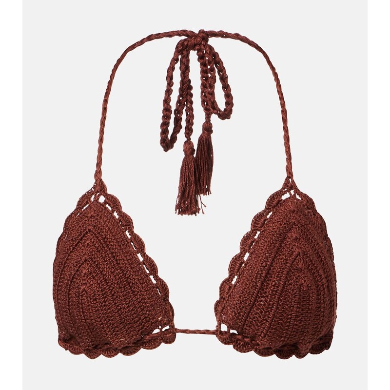 Anna Kosturova Crochet cotton bikini top