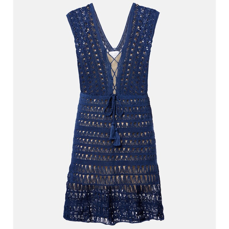 Anna Kosturova Crocheted cotton minidress