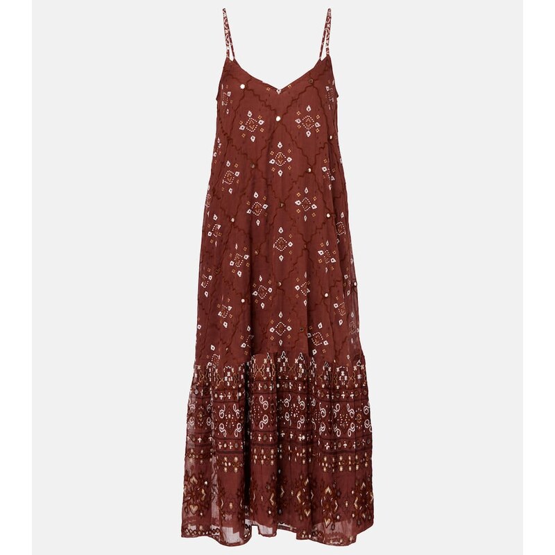 Juliet Dunn Printed cotton slip dress