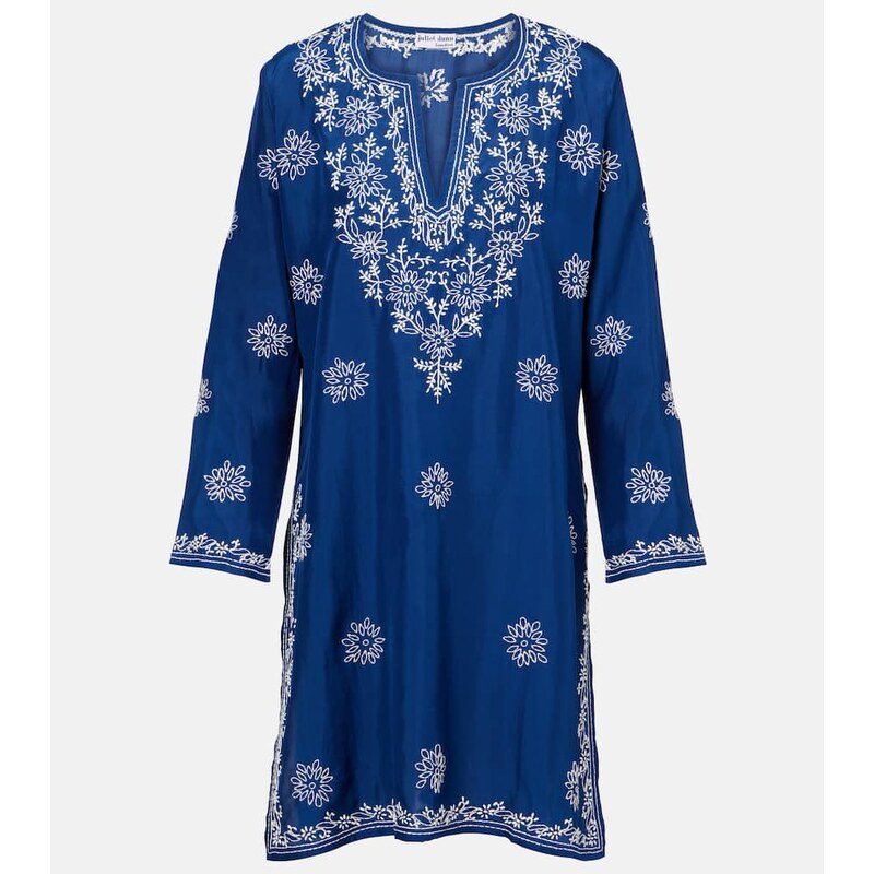 Juliet Dunn Embroidered silk tunic