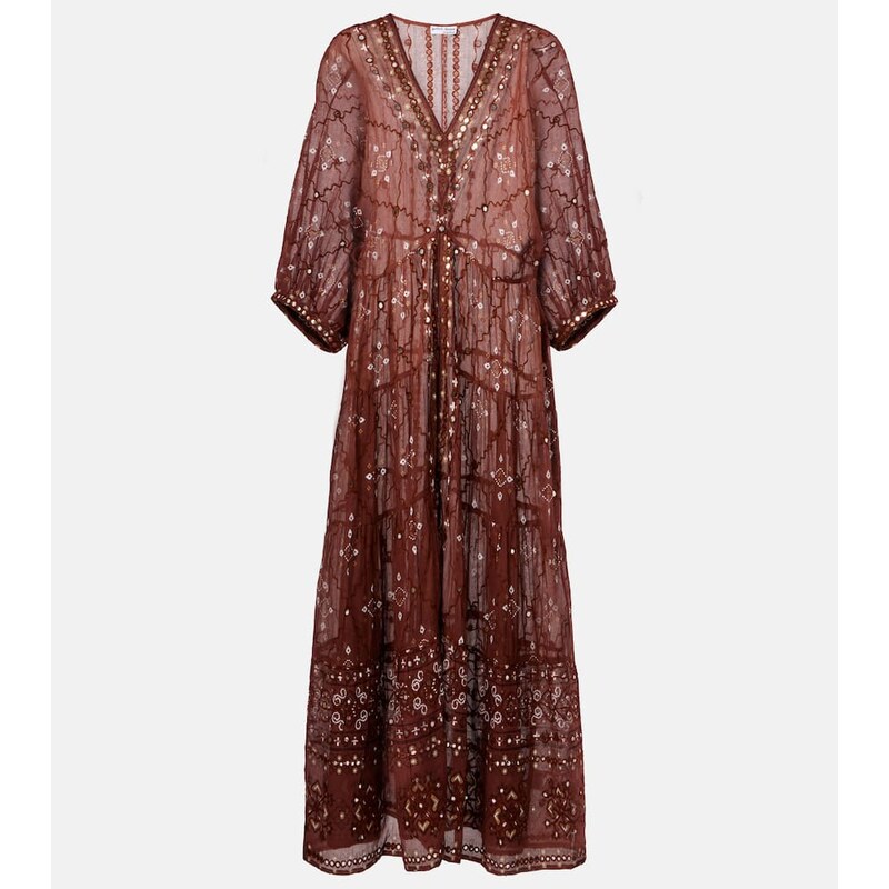 Juliet Dunn Printed cotton maxi dress