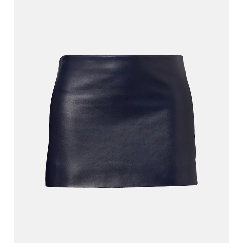 Khaite Jett leather miniskirt