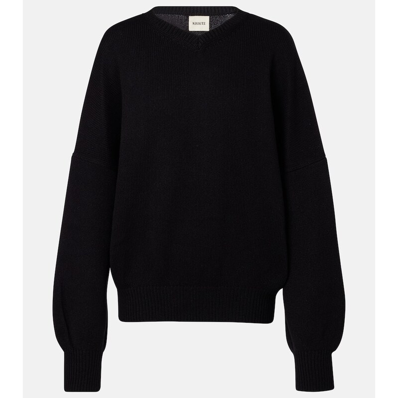 Khaite Wolfe cashmere svetr v barvě černá