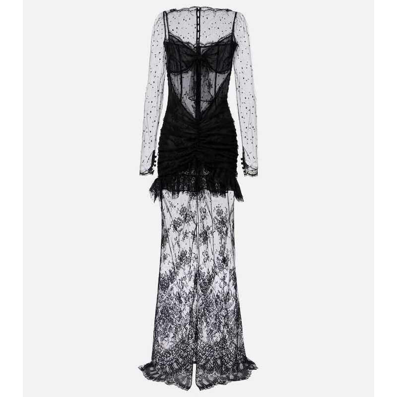 Alessandra Rich Sheer cotton-blend lace gown