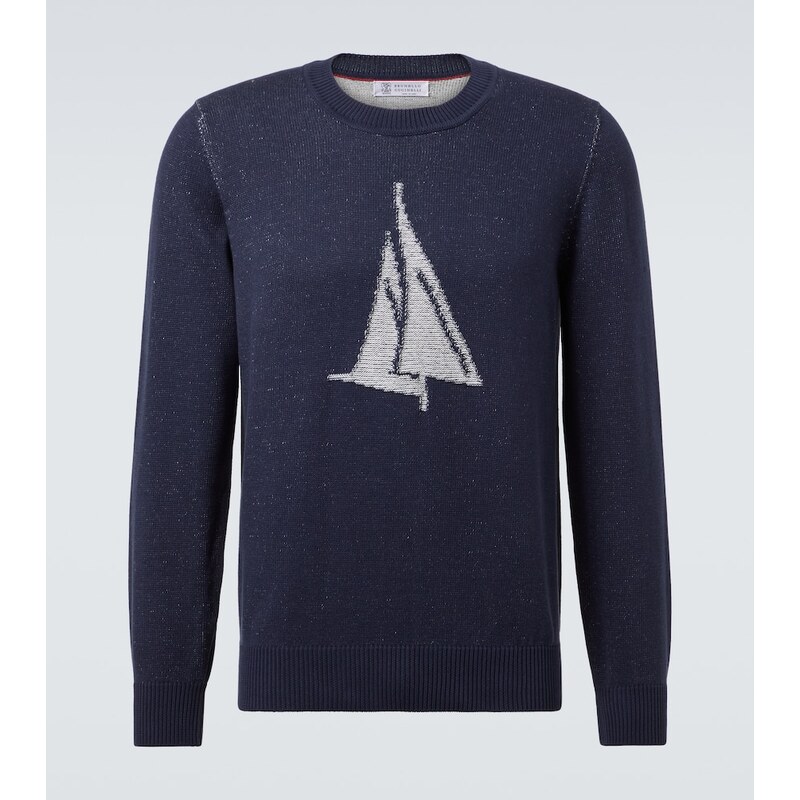 Brunello Cucinelli Intarsia cotton sweater
