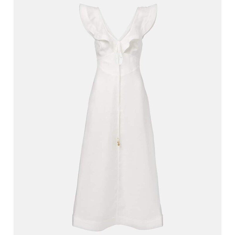 Zimmermann Rhiannon ruffled linen midi dress