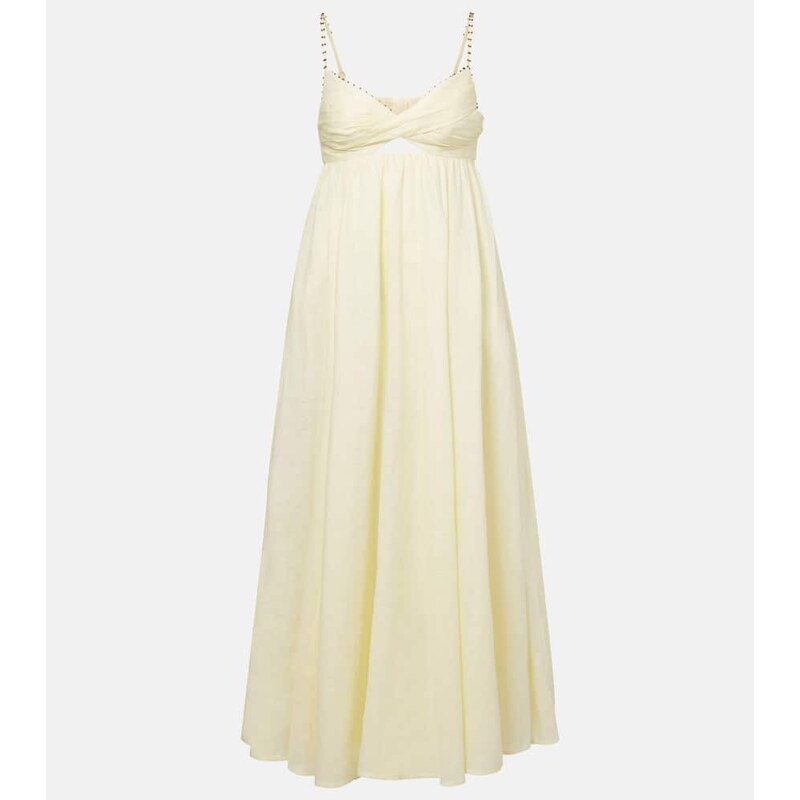 Zimmermann Rhiannon embellished linen midi dress