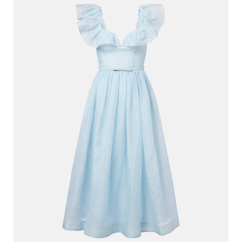Zimmermann Dawning linen and silk midi dress