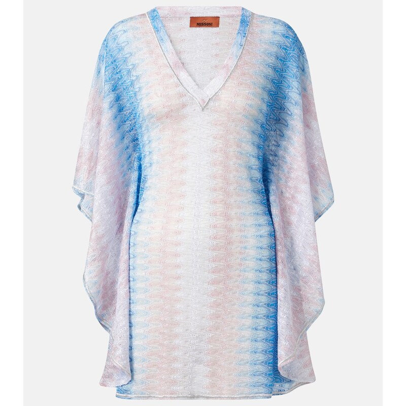 Missoni Wave Šaty v modrých a růžových tónách
