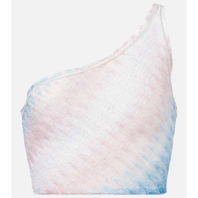 Missoni Wave cropped one-shoulder top