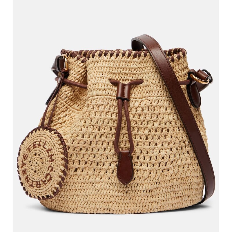 Stella McCartney Falabella Small raffia bucket bag