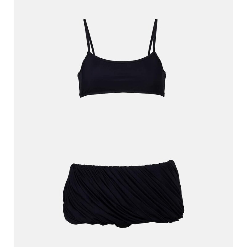 Alaïa Pleated low-rise bikini