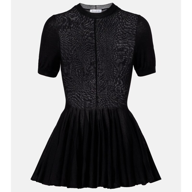 Alaïa Peplum virgin wool top
