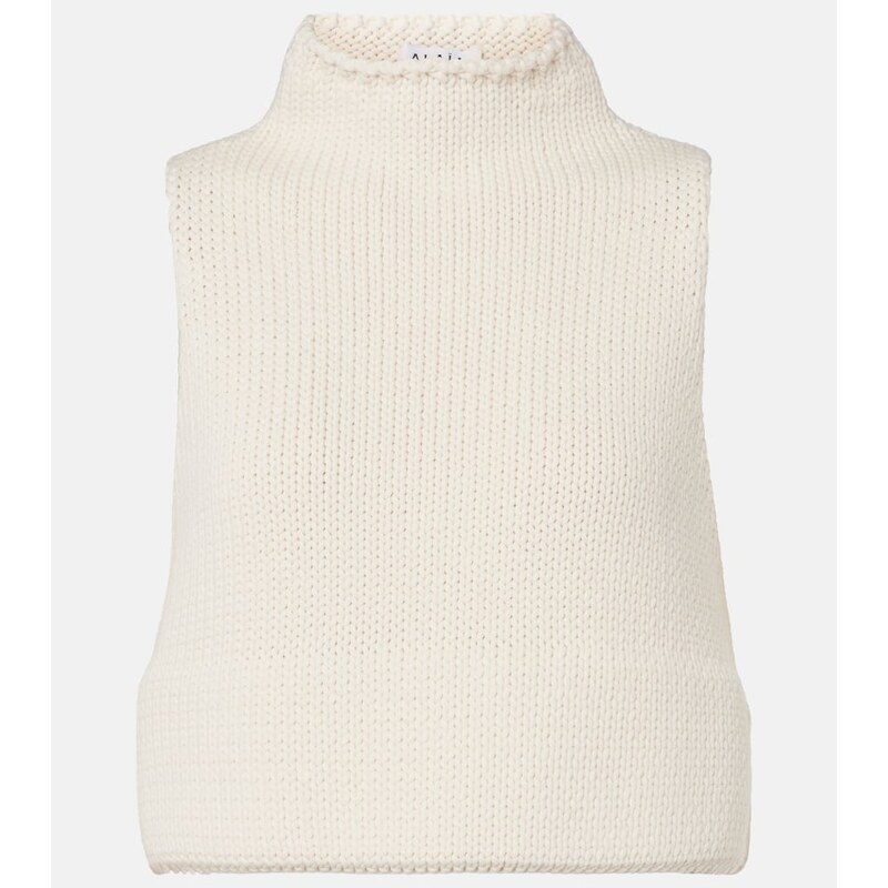 Alaïa Cropped cotton-blend top