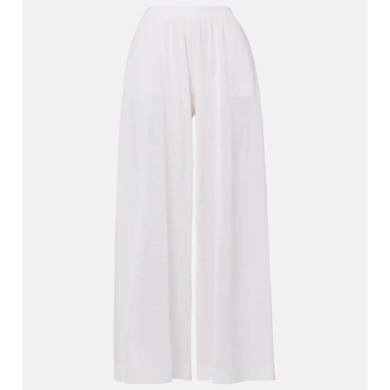 Alaïa Linen and silk wide-leg pants