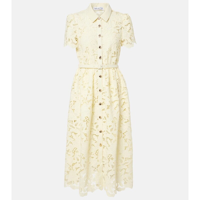 Self-Portrait Lace-trimmed midi dress
