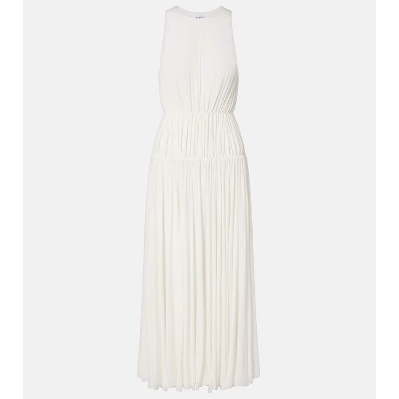 Alaïa Gathered jersey maxi dress