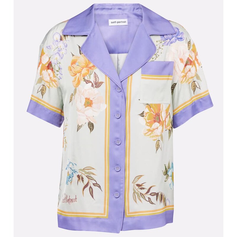 Self-Portrait Floral twill shirt