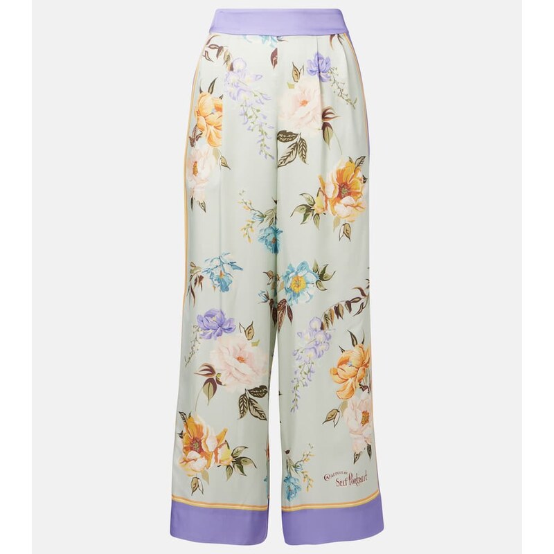 Self-Portrait Floral twill palazzo pants