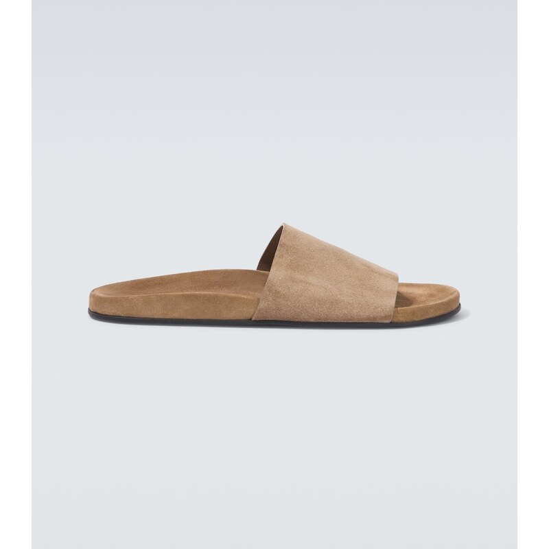 The Row Hugh suede slides