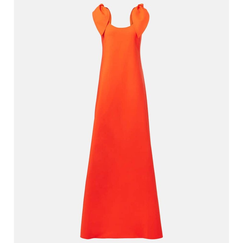 Oscar de la Renta Bow-detail wool-blend gown