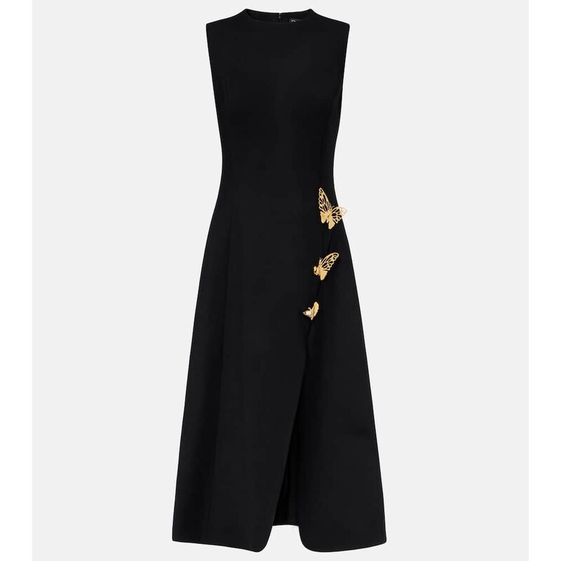 Oscar de la Renta Embellished wool-blend cocktail dress