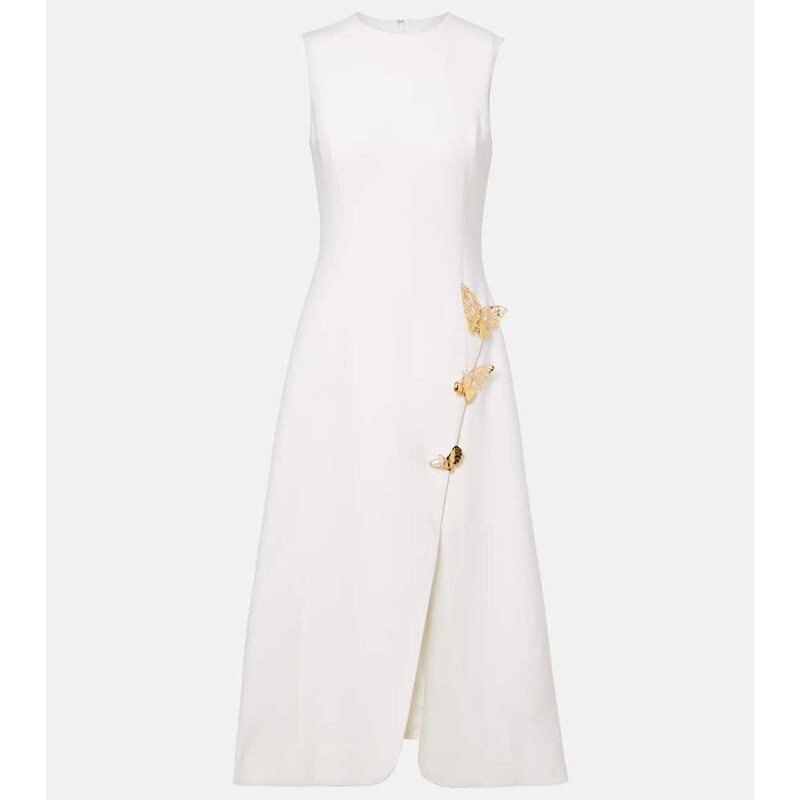 Oscar de la Renta Embellished wool-blend cocktail dress