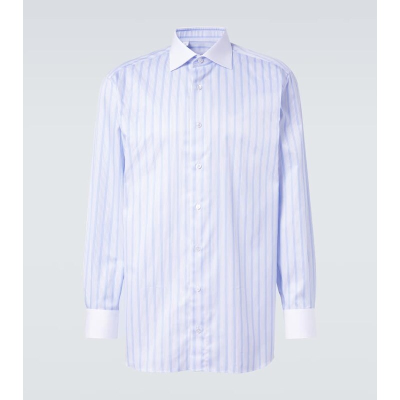 Brioni Striped cotton poplin shirt