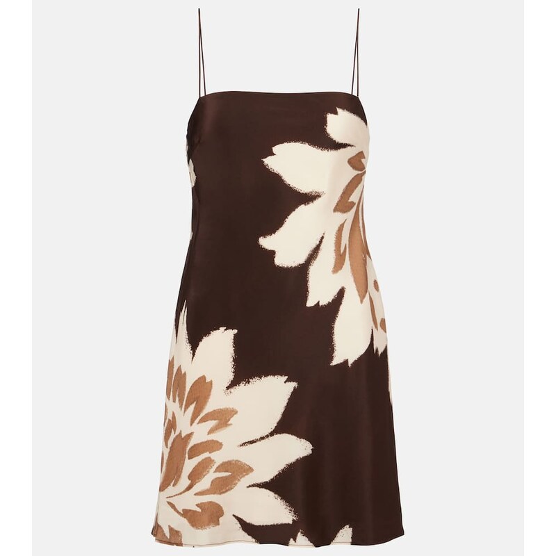 SIR Floral silk satin slip dress
