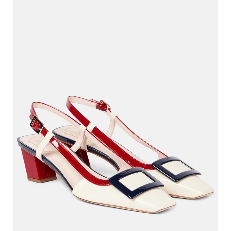 Roger Vivier Belle Vivier 45 patent leather slingback pumps