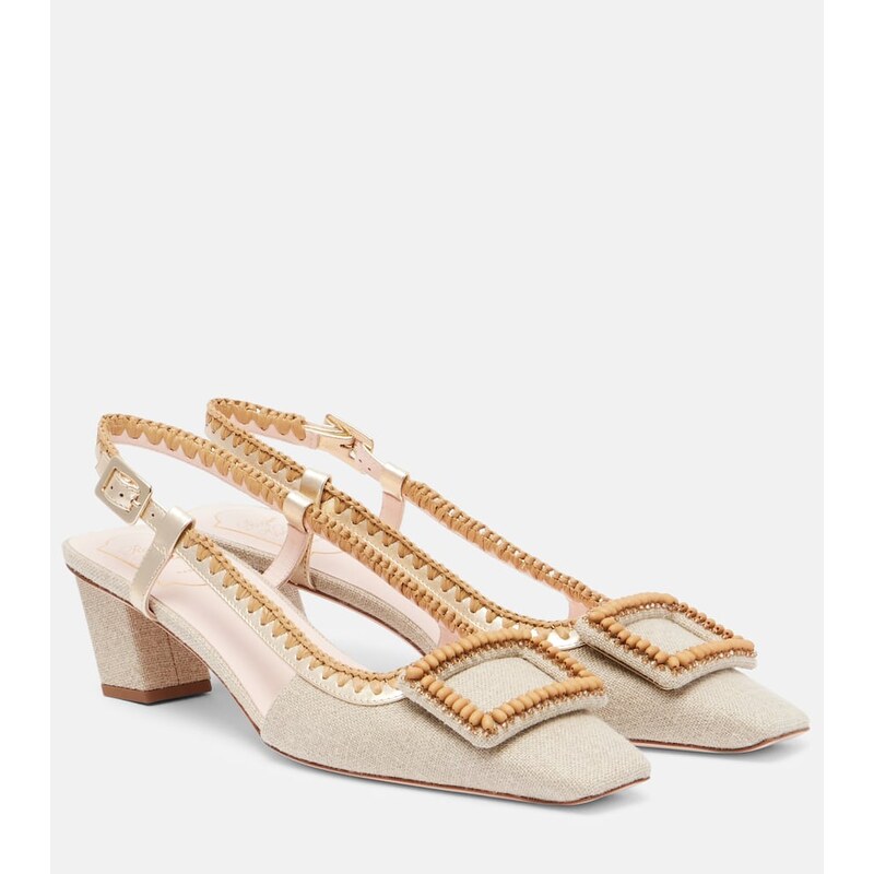 Roger Vivier Belle Vivier embellished slingback pumps