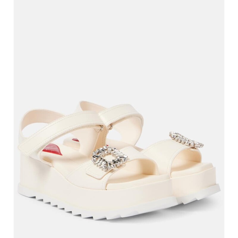 Roger Vivier Slidy Viv embellished leather wedge sandals