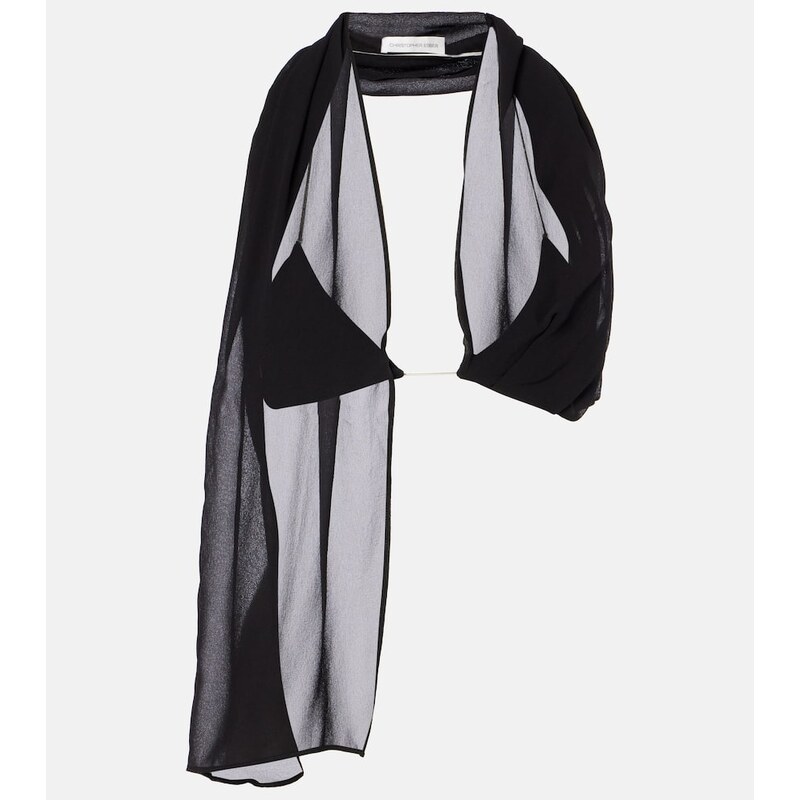 Christopher Esber Open-back silk georgette top