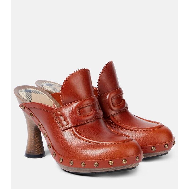 Burberry 75 leather mules