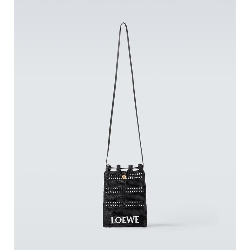 Loewe Paulas Ibiza logo raffia crossbody bag