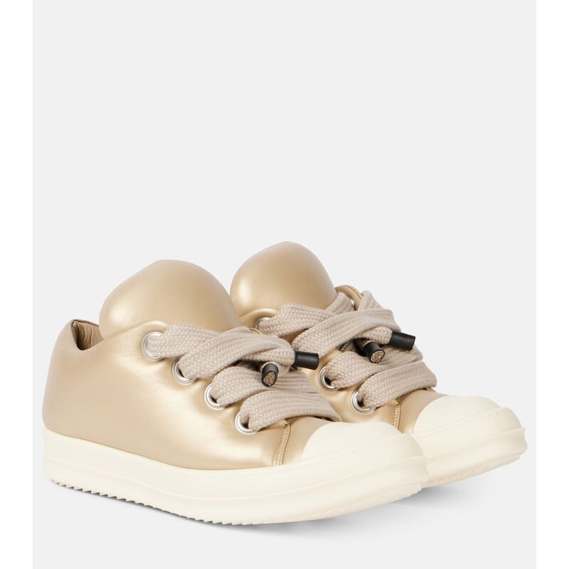 Rick Owens Jumbolace metallic leather sneakers