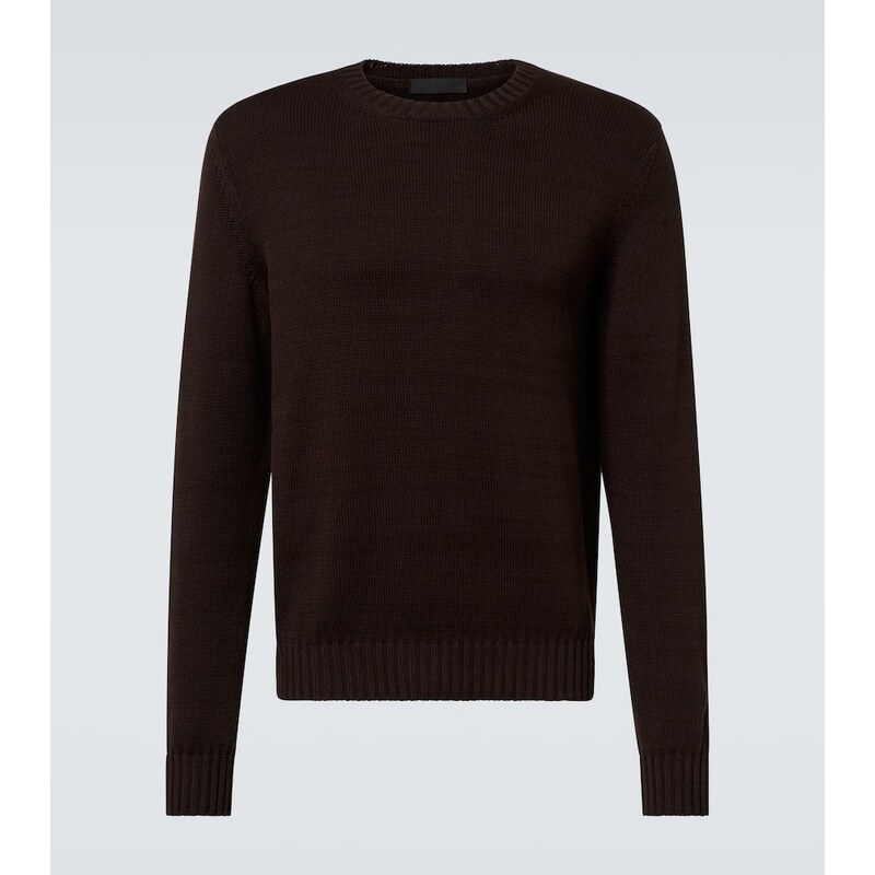 Pánský klasický svetr hnědé barvy značky Saman Amel Cotton