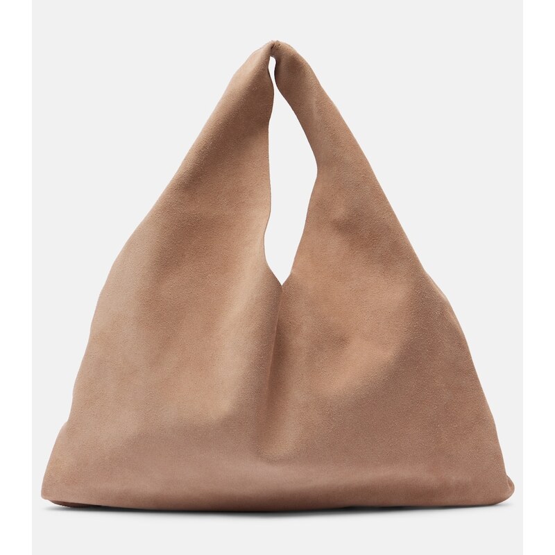 The Row Bindle Small suede top-handle bag