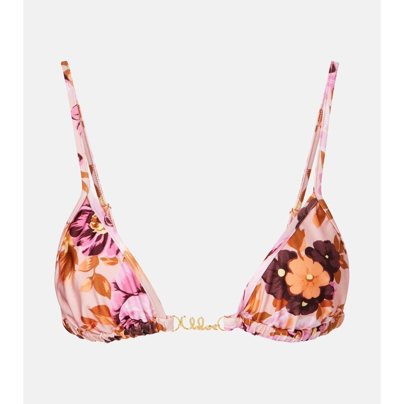 Chloé Logo floral bikini top