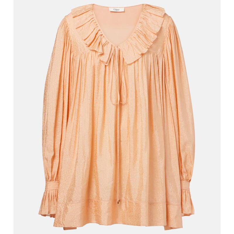 Chloé Ruffled jacquard minidress