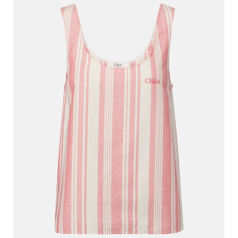 Chloé Logo striped cotton top