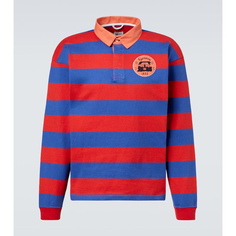 Bode Striped cotton polo shirt