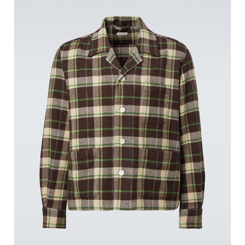 Bode Woodcrest plaid wool flannel overshirt