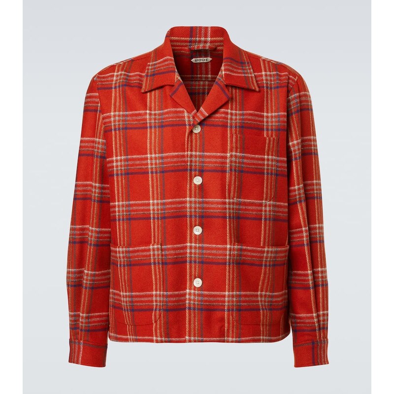 Bode Gable plaid wool flannel overshirt
