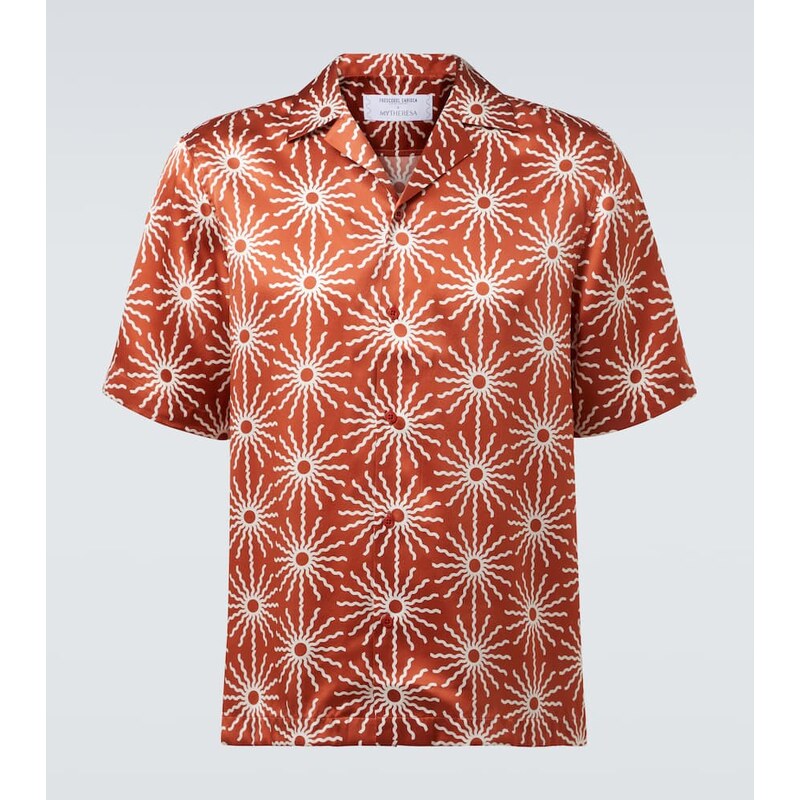 Frescobol Carioca Roberto printed silk bowling shirt