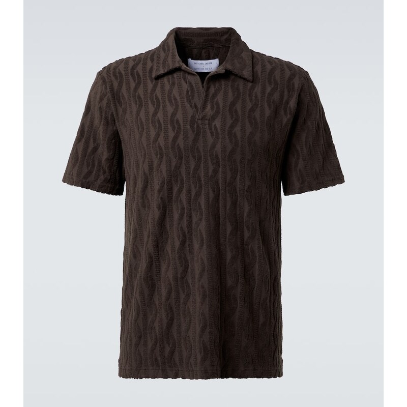 Frescobol Carioca Faustino cotton terry jacquard polo shirt