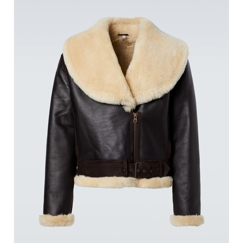 JW Anderson Shearling-trimmed leather jacket