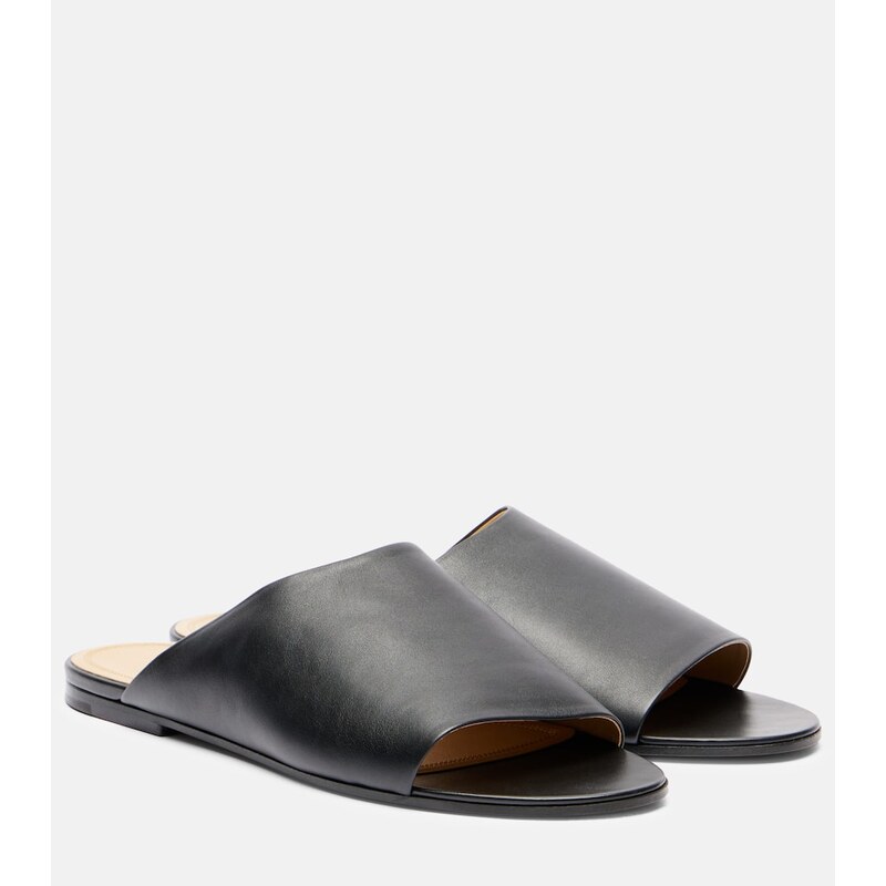 The Row Signum leather slides