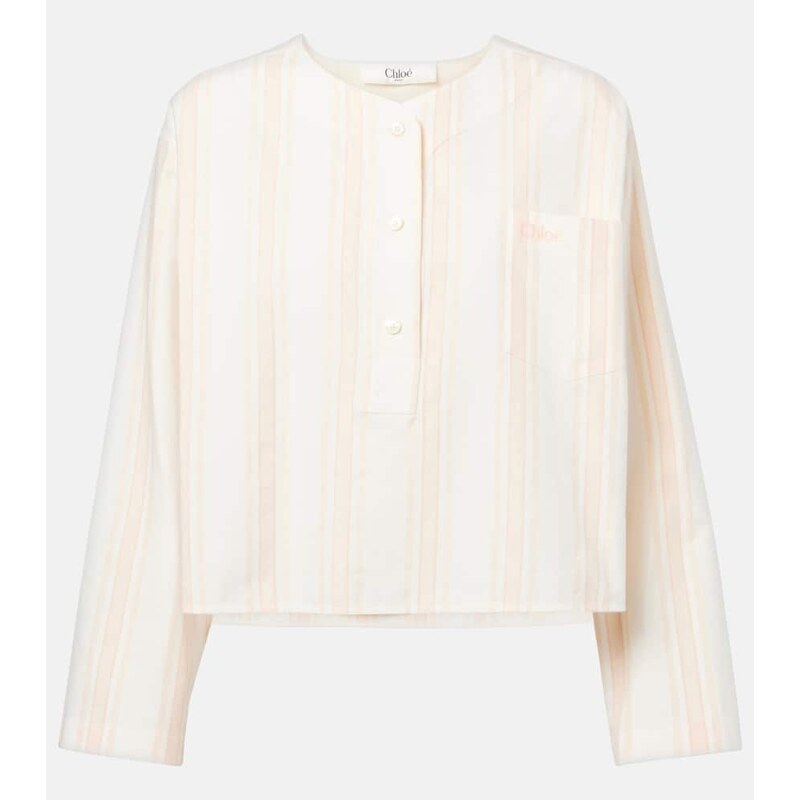 Chloé Striped cotton crop top