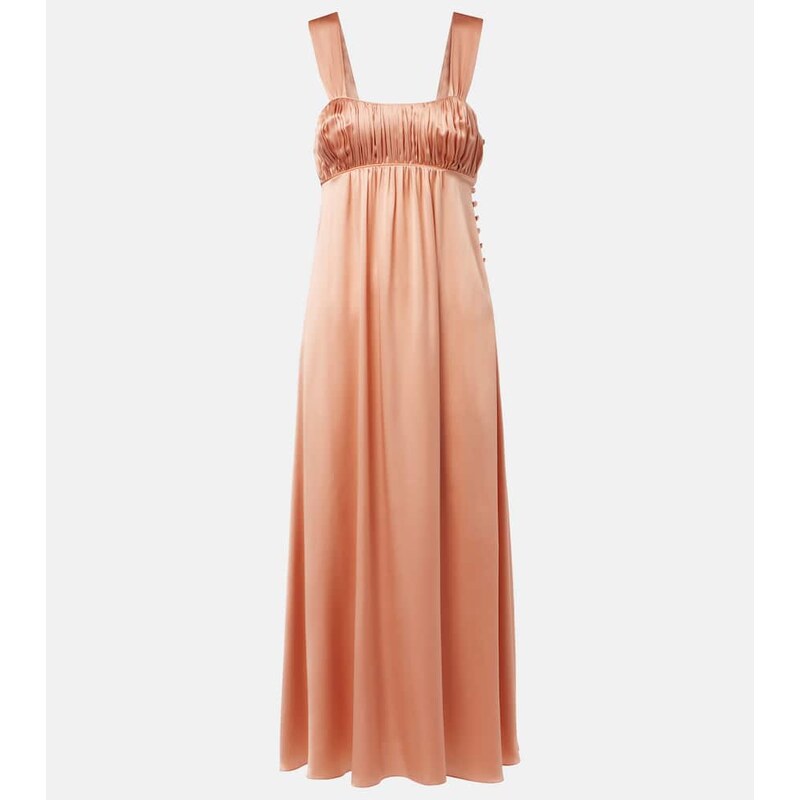 Chloé Ruched silk satin maxi dress
